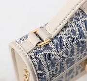 Colestore Dior 30 Montaigne Top Handle Bag Blue Dior Oblique  20×10×4cm - 2