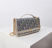 Colestore Dior 30 Montaigne Cigale Pouch with Chain Blue Dior Oblique 20.5×11×5cm - 5