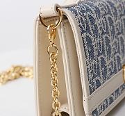 Colestore Dior 30 Montaigne Cigale Pouch with Chain Blue Dior Oblique 20.5×11×5cm - 3