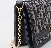 Colestore Dior 30 Montaigne Cigale Pouch with Chain Blue Dior Oblique Jacquard 20.5×11×5cm - 3