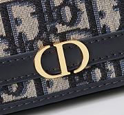 Colestore Dior 30 Montaigne Cigale Pouch with Chain Blue Dior Oblique Jacquard 20.5×11×5cm - 2