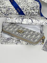 Colestore Dior 30 Montaigne Voyageur Long Wallet Blue Dior Oblique 19.5.×10.5×3cm - 4