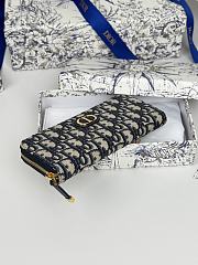 Colestore Dior 30 Montaigne Voyageur Long Wallet Blue Dior Oblique Jacquard 19.5.×10.5×3cm - 6