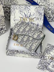 Colestore Dior Saddle Lotus Wallet Gray Dior Oblique Jacquard 10.5 x 7cm - 1