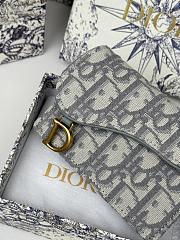Colestore Dior Saddle Lotus Wallet Gray Dior Oblique Jacquard 10.5 x 7cm - 2