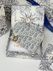 Colestore Dior Saddle Lotus Wallet Blue Dior Oblique Jacquard 10.5 x 7cm - 1