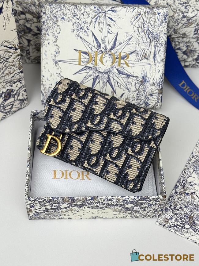 Colestore Dior Saddle Lotus Wallet Blue Dior Oblique 10.5 x 7cm - 1