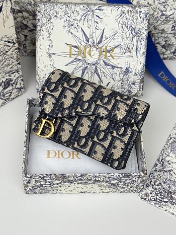Colestore Dior Saddle Lotus Wallet Blue Dior Oblique 10.5 x 7cm