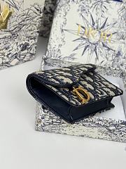Colestore Dior Saddle Lotus Wallet Blue Dior Oblique 10.5 x 7cm - 6