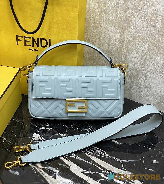 Colestore Fendi Baguette in Baby Blue 26×15×6cm - 1