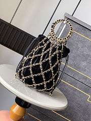 Colestore Chanel CC Coco Mark Net Bag Black Suede 8x42x3cm - 1