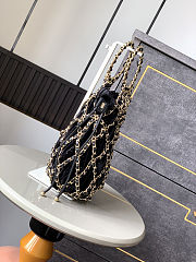 Colestore Chanel CC Coco Mark Net Bag Black Suede 8x42x3cm - 4