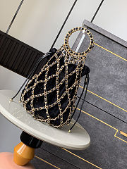 Colestore Chanel CC Coco Mark Net Bag Black Suede 8x42x3cm - 3