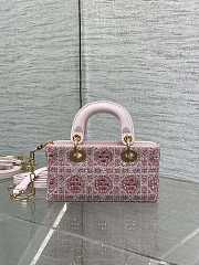 Colestore Dior Lady Dior Micro Bag in Pink Embroidered Canva 16.5cm - 2