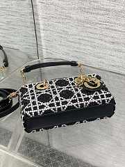 Colestore Dior Lady Dior Micro Bag in Black Embroidered Canva 16.5cm - 5