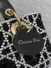 Colestore Dior Lady Dior Micro Bag in Black Embroidered Canva 16.5cm - 3