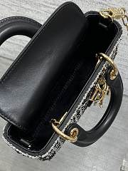 Colestore Dior Lady Dior Micro Bag in Black Embroidered Canva 16.5cm - 2