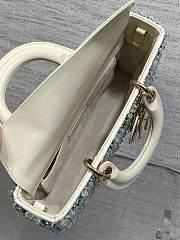 Colestore Dior Lady Dior Micro Bag in Blue Embroidered Canva 26cm - 3