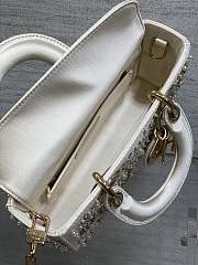 Colestore Dior Lady Dior Micro Bag in White Embroidered Canva 16.5cm - 3