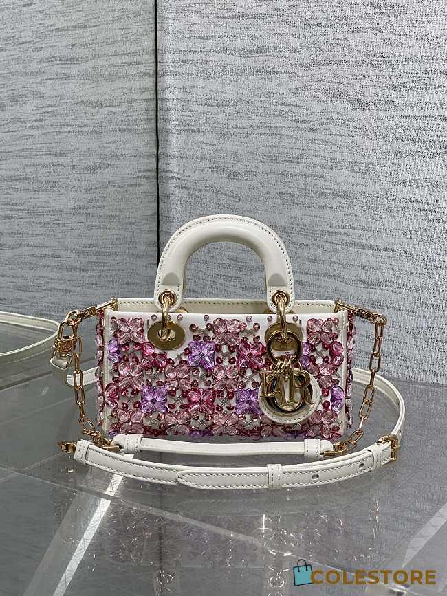 Colestore Dior Lady Dior Micro Bag in Purple Embroidered Canva 16.5cm - 1