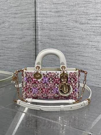 Colestore Dior Lady Dior Micro Bag in Purple Embroidered Canva 16.5cm