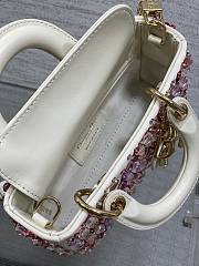 Colestore Dior Lady Dior Micro Bag in Purple Embroidered Canva 16.5cm - 6