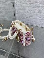Colestore Dior Lady Dior Micro Bag in Purple Embroidered Canva 16.5cm - 5