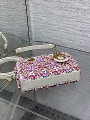 Colestore Dior Lady Dior Micro Bag in Purple Embroidered Canva 16.5cm - 4