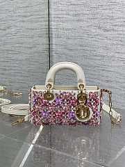 Colestore Dior Lady Dior Micro Bag in Purple Embroidered Canva 16.5cm - 2
