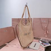 Colestore Miu Miu IVY Raffia Effect and Linen Bag Natural 35 x 40 cm - 6