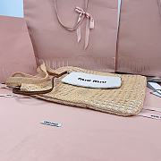 Colestore Miu Miu IVY Raffia Effect and Linen Bag Natural 35 x 40 cm - 4