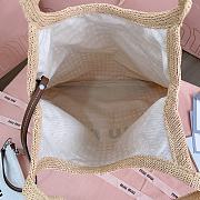 Colestore Miu Miu IVY Raffia Effect and Linen Bag Natural 35 x 40 cm - 3