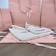 Colestore Miu Miu IVY Raffia Effect and Linen Bag White 35 x 40 cm - 5