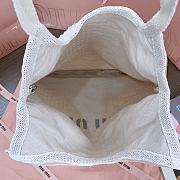 Colestore Miu Miu IVY Raffia Effect and Linen Bag White 35 x 40 cm - 3