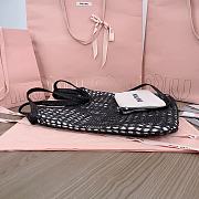 Colestore Miu Miu IVY Raffia Effect and Linen Bag Black 35 x 40 cm - 6