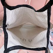 Colestore Miu Miu IVY Raffia Effect and Linen Bag Black 35 x 40 cm - 5