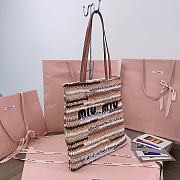 Colestore Miu Miu Crochet Knit Tote Bag Natural 30 x 38 cm - 5