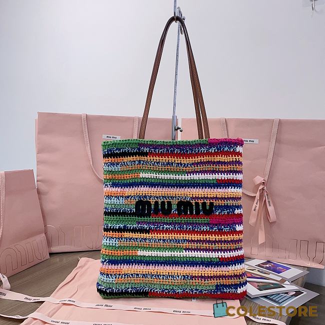 Colestore Miu Miu Crochet Knit Tote Bag Multicolour 30 x 38 cm - 1