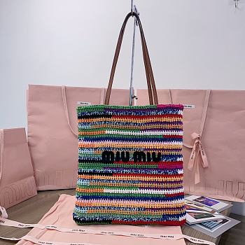 Colestore Miu Miu Crochet Knit Tote Bag Multicolour 30 x 38 cm