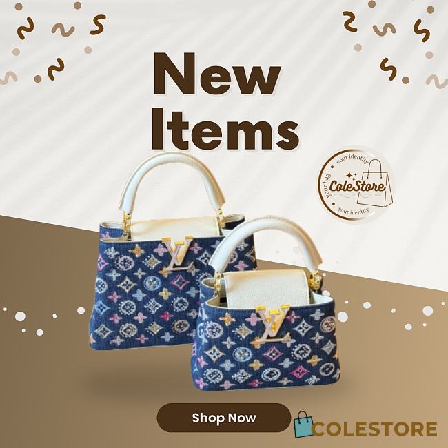 Colestore Louis Vuitton Capucines Denim Blue/Cream 27x18x9cm - 1