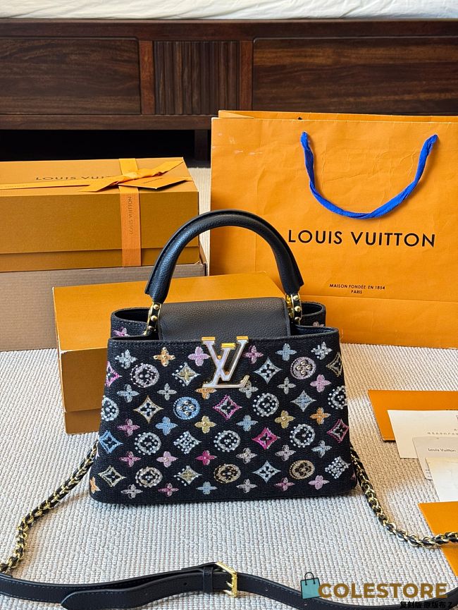 Colestore Louis Vuitton Capucines Denim Black 27x18x9cm - 1