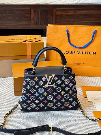Colestore Louis Vuitton Capucines Denim Black 27x18x9cm