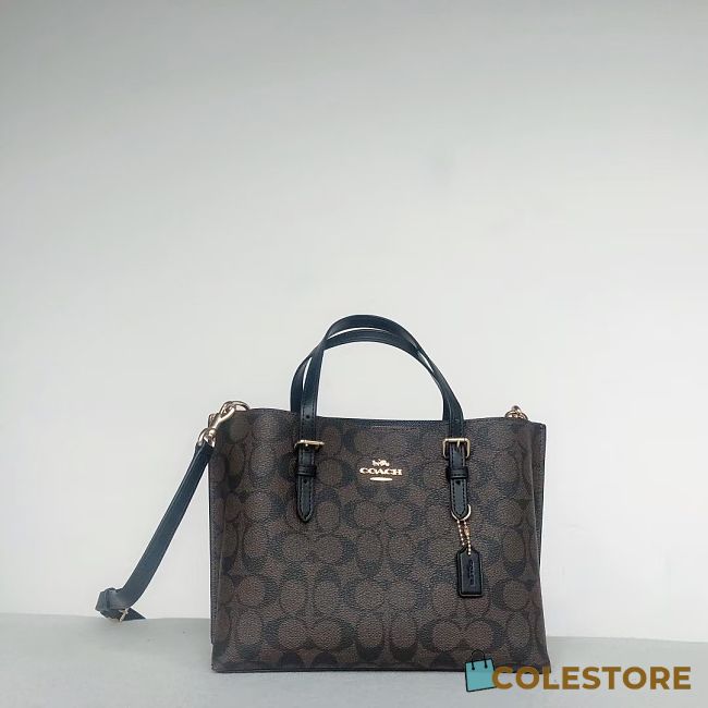 Colestore Coach Mollie Tote 25 In Signature Canvas Dark Brown 25x19x11 - 1