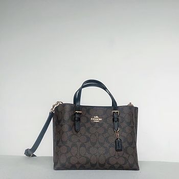 Colestore Coach Mollie Tote 25 In Signature Canvas Dark Brown 25x19x11