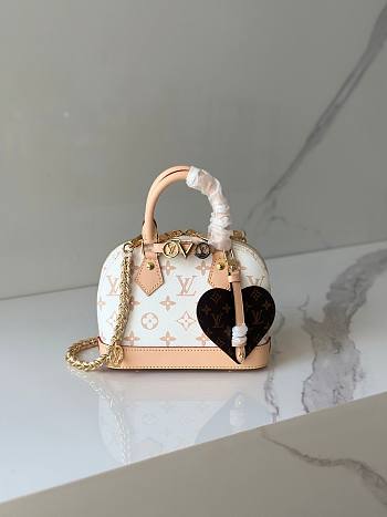 Colestore Louis Vuitton Alma BB Heart-Shaped Bag Charm White 25x18cm