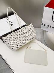 Colestore Alaia Neo Mina 32 Bag In Vienne Calfskin White 32x19x16cm - 5