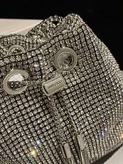 Colestore Jimmy Choo Bon Bon Silver Satin Crystal Mesh Bag with Crystal Handle 16x16x9cm - 6