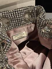 Colestore Jimmy Choo Bon Bon Silver Satin Crystal Mesh Bag with Crystal Handle 16x16x9cm - 5