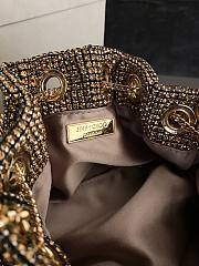 Colestore Jimmy Choo Bon Bon Gold Satin Crystal Mesh Bag with Crystal Handle 16x16x9cm - 3
