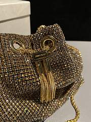 Colestore Jimmy Choo Bon Bon Gold Satin Crystal Mesh Bag with Crystal Handle 16x16x9cm - 2